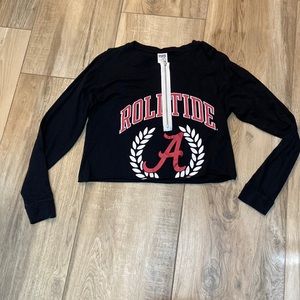 NWOT PINK Alabama Roll Tide Zippered Long Sleeve Tee
